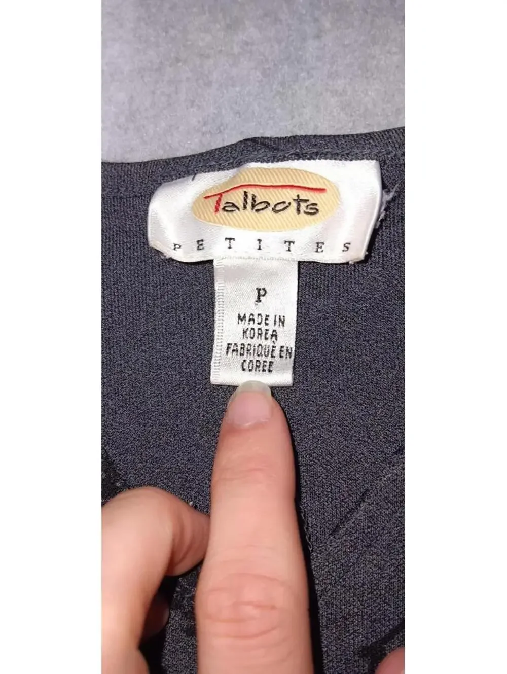 Talbots Petites Maxi Dress Womens Size P Grey Gray With Black Flowers Vneck...